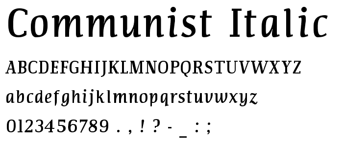 Communist Italic font